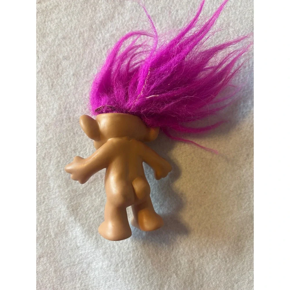 Vintage Forest Troll Doll Purple Hair 3 Inch Vinyl Figure 90s Collectible